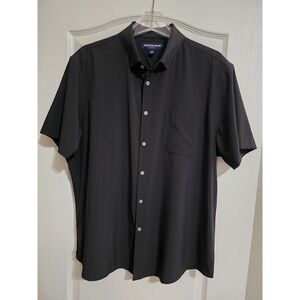 Mizzen+Main Leeward Short Sleeve Button Up Shirt Men L Black Classic Sold Out Sz